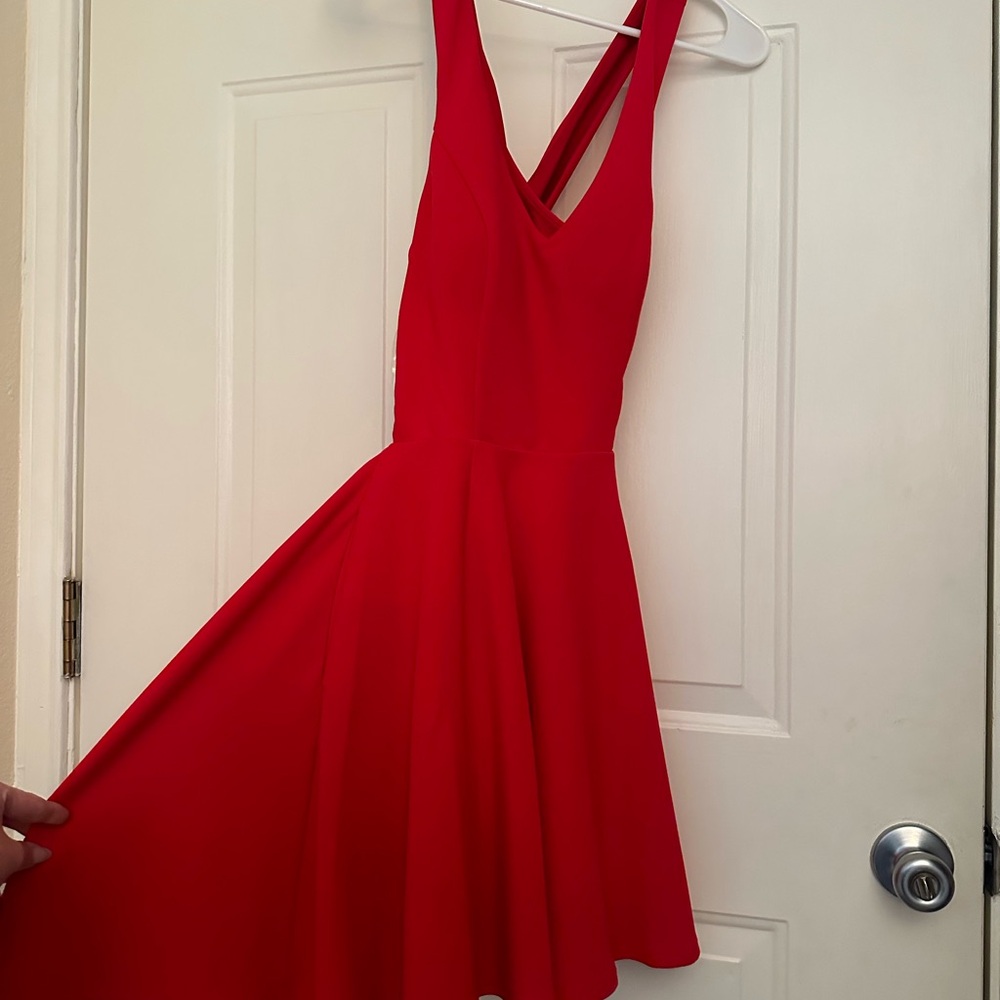 Crystal Doll Vibrant Red Backless Dress